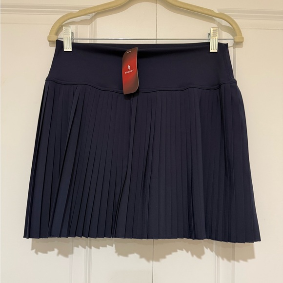 NWT Santiny pleated High-Rise Tennis Skort with pockets under sz L - Picture 1 of 6